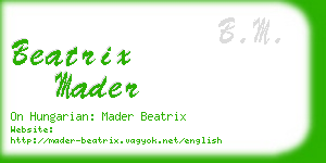 beatrix mader business card